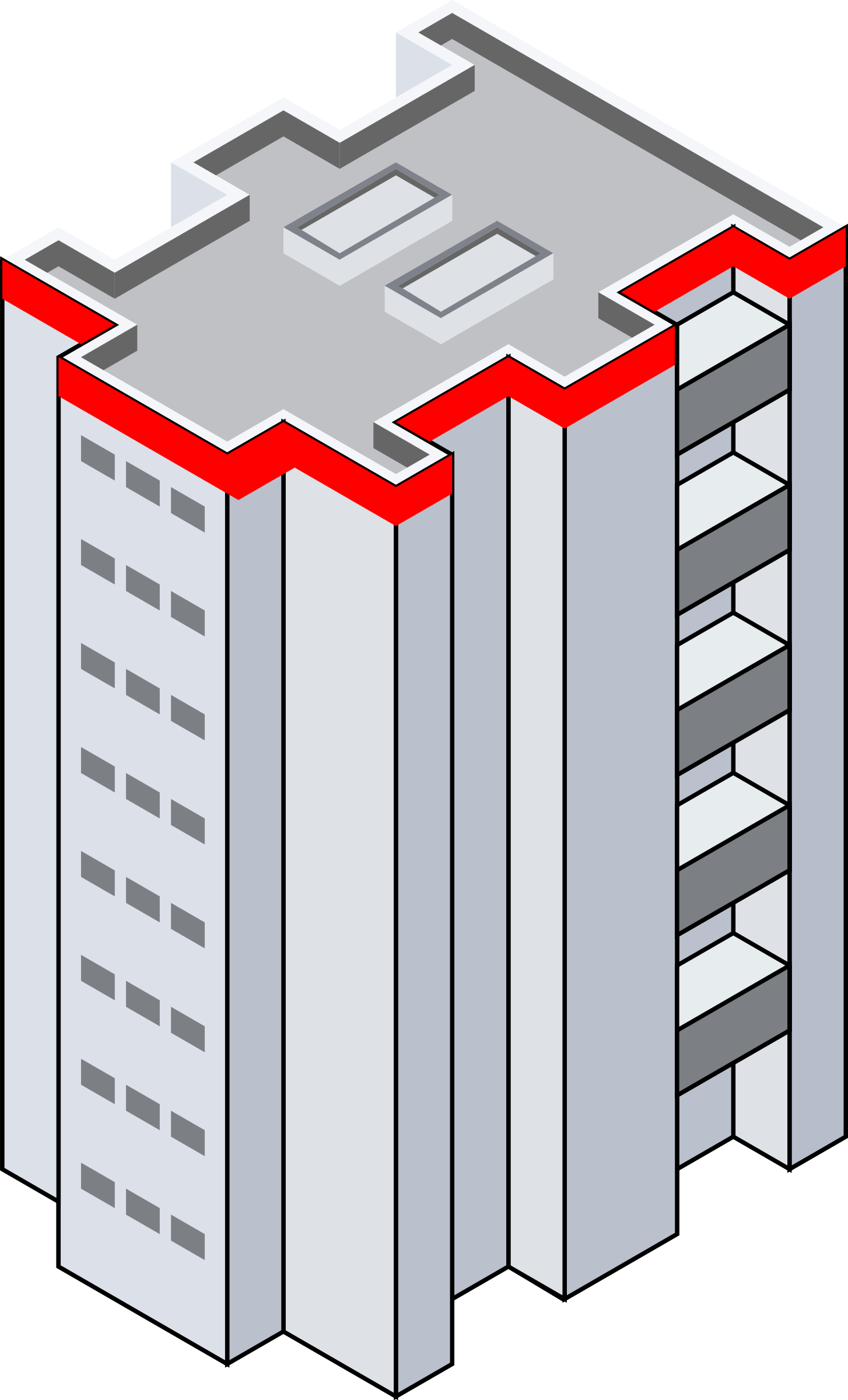 Tall Building Clip Art - Buildings Icon Isometric Png Transparent Png (483x800), Png Download