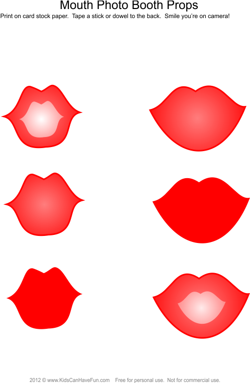 Free Printable Lips And Mustache Photo Booth Props - Photograph Clipart (531x762), Png Download