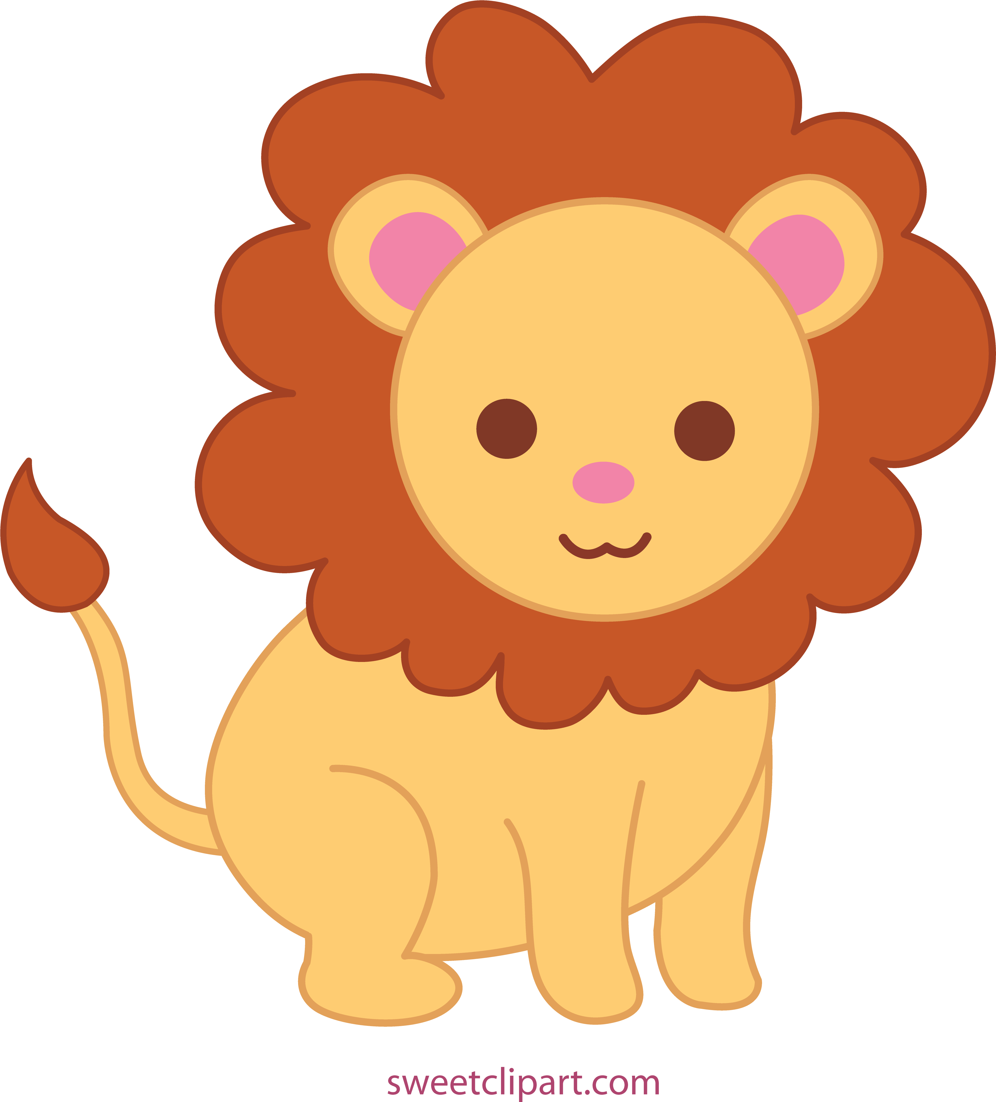 Sweet Clipart Bucket - Cute Lion Clipart - Png Download (541x600), Png Download