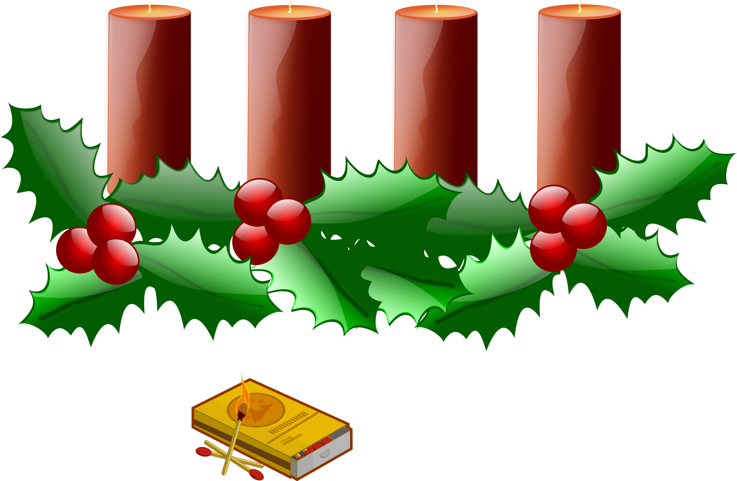 Big Image - Advent Wreath Clipart Png Transparent Png (2400x1568), Png Download