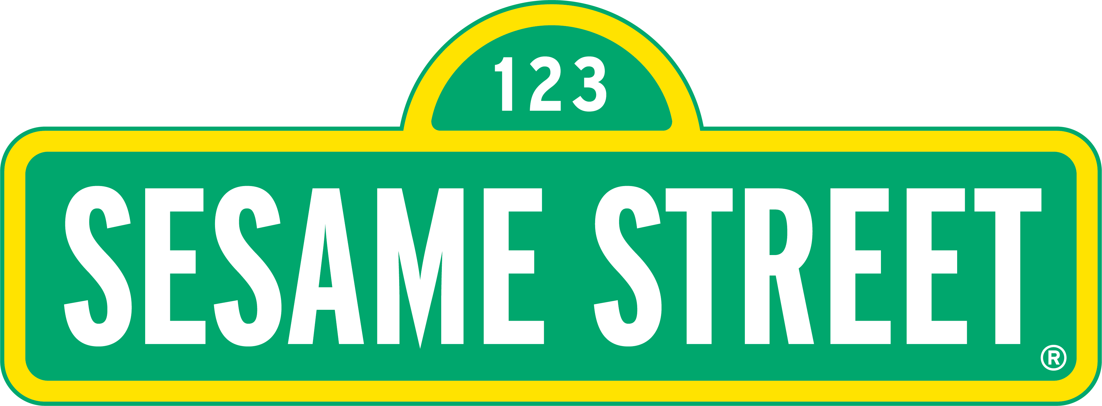 Clip Freeuse Library Collection Of High Quality Free - Sesame Street Logo - Png Download (3644x1342), Png Download