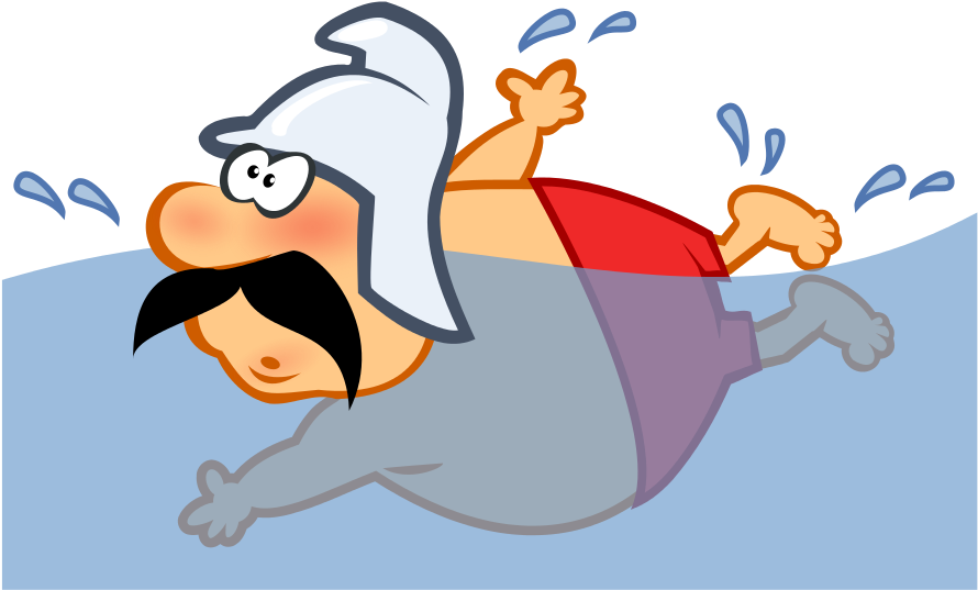Fireman Swimming By Mimooh - Sink Or Swim Clip Art - Png Download (1024x664), Png Download