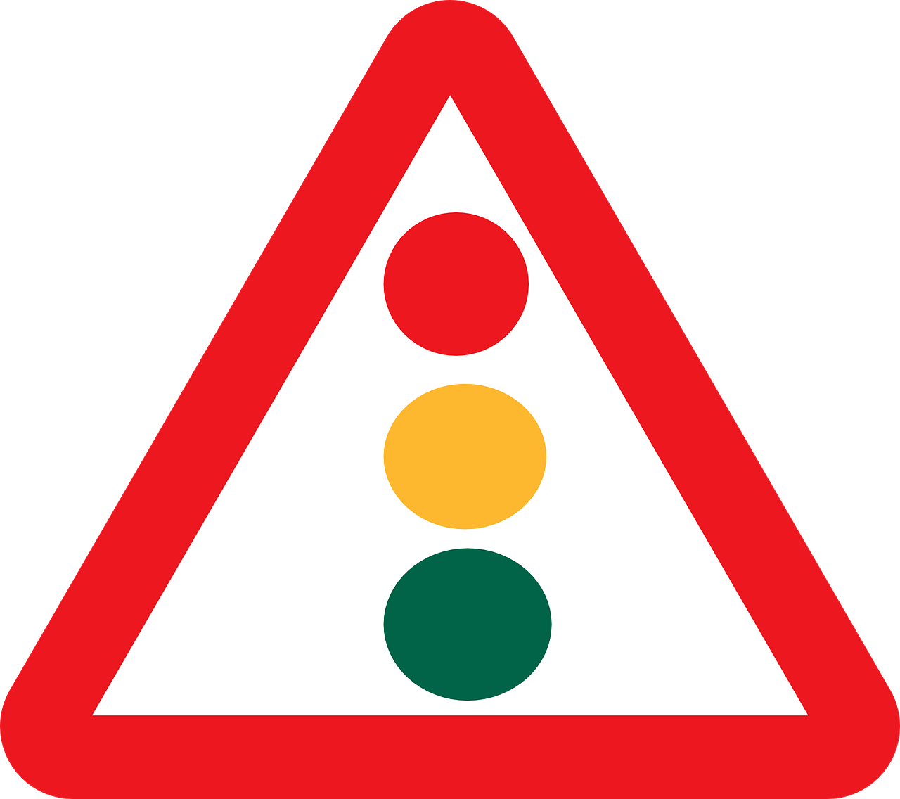 Traffic Signal Clip Art - Warning Sign Png Transparent Png (600x533), Png Download