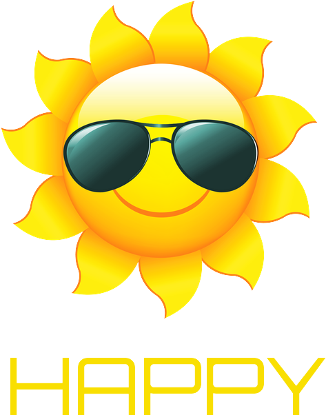 Happy' Poster Summer 2016, Summer Fun, Beach Clipart, - Sun With Glasses Png Transparent Png (600x700), Png Download