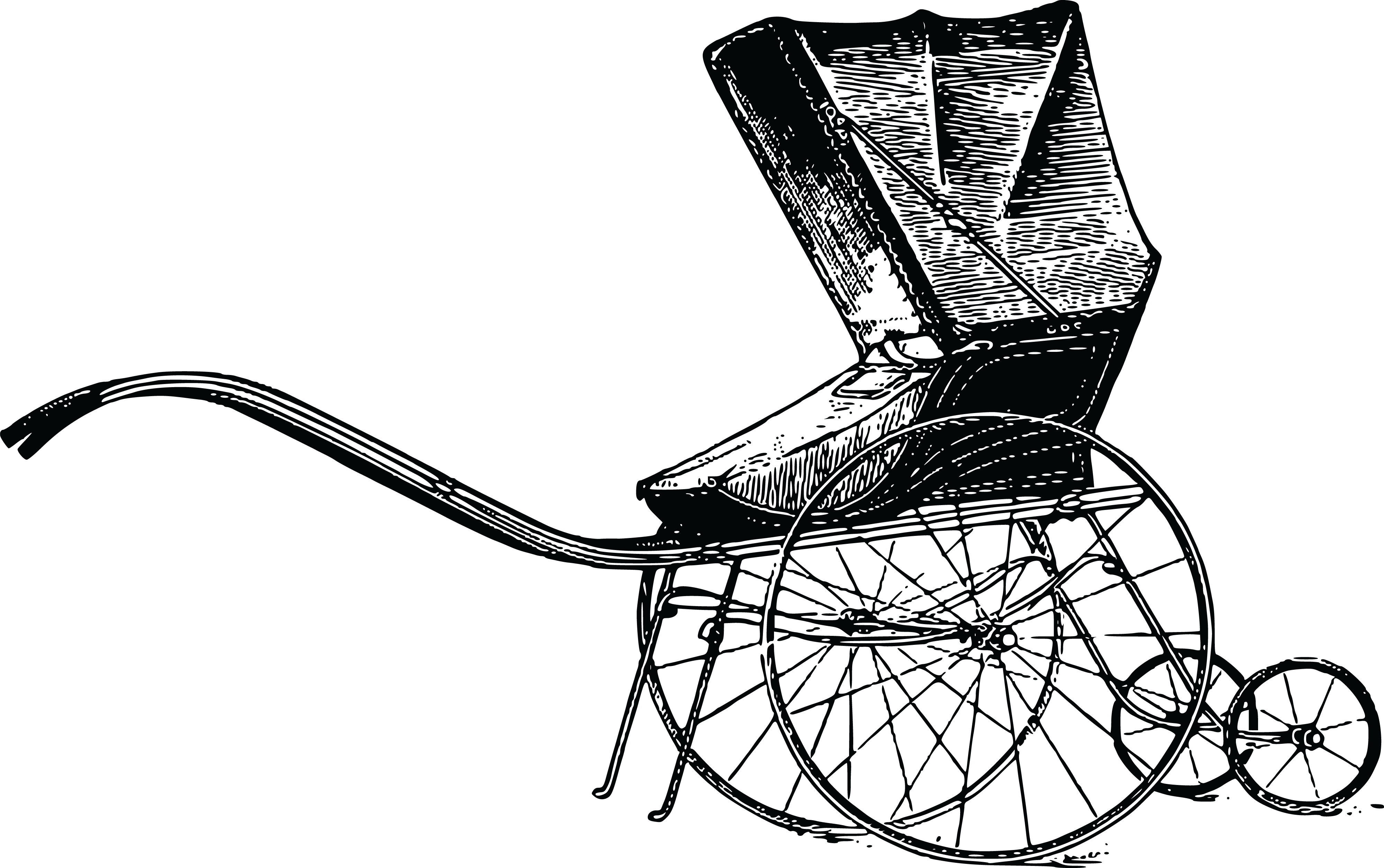 Free Clipart Of A Baby Stroller - Kreslený Koč - Png Download (4000x2509), Png Download