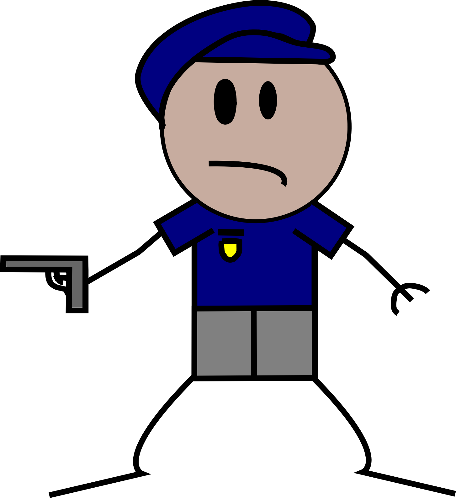 Girl Stick Figures - Policeman Stick Figure Clipart (637x900), Png Download