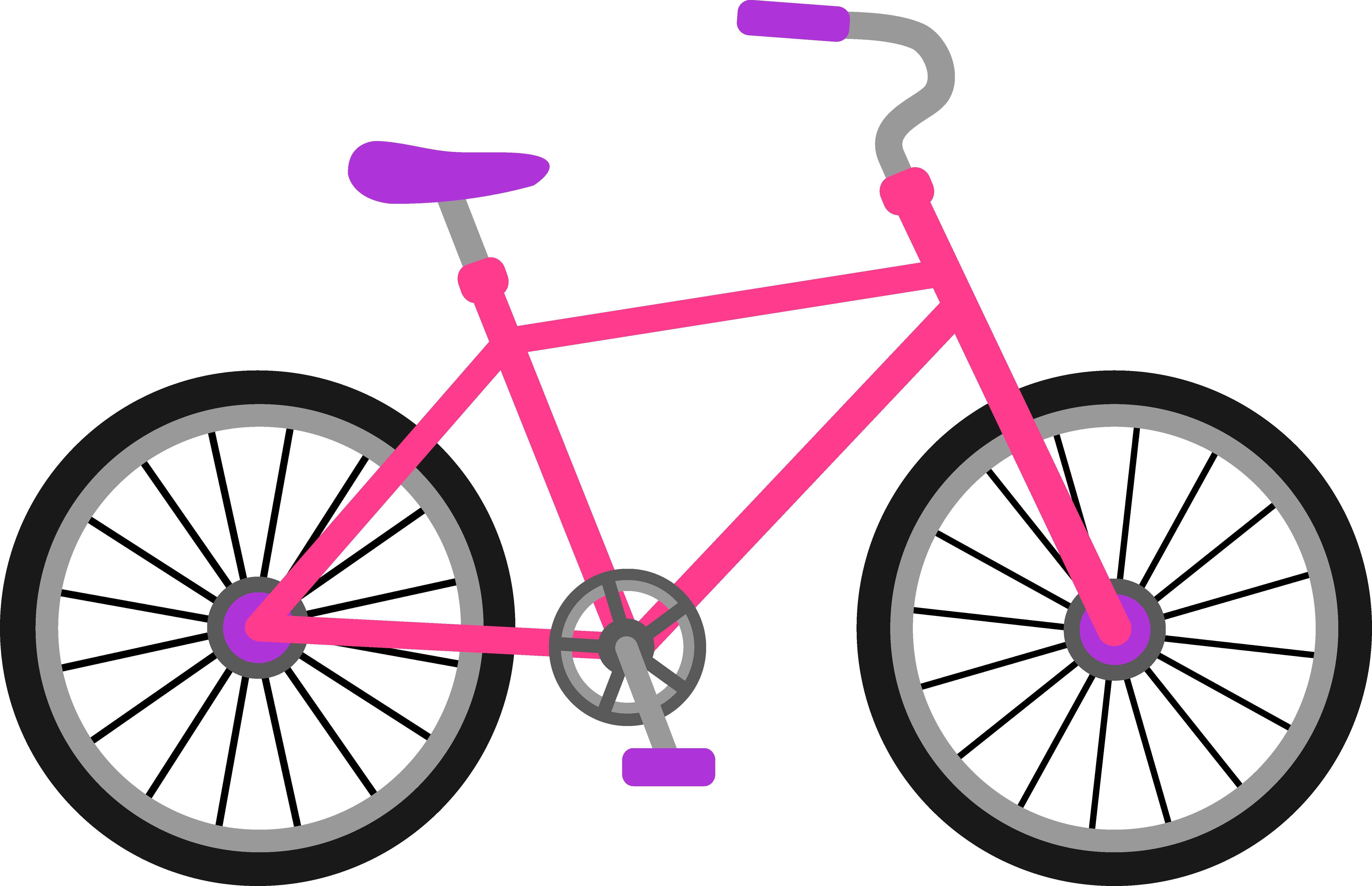 Girl On Bicycle Clipart Inside Bicycle Clip Art - Square Car Magnet 3" X 3" - Png Download (6305x4070), Png Download