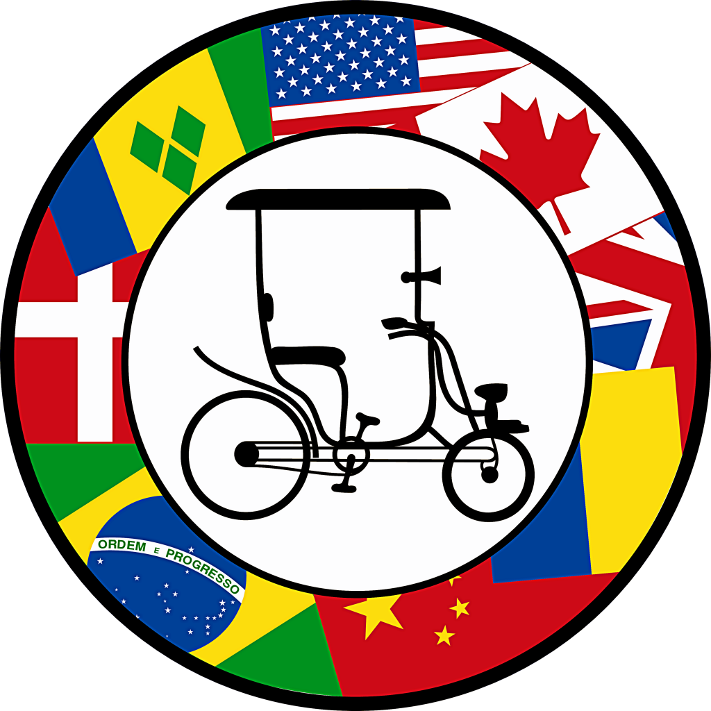 2 Person Bikes, 4 Wheel Bicycle, Four Person Bikes, - Set Of 2 American Flag Bumper Sticker Window Sticker Clipart (1024x1024), Png Download