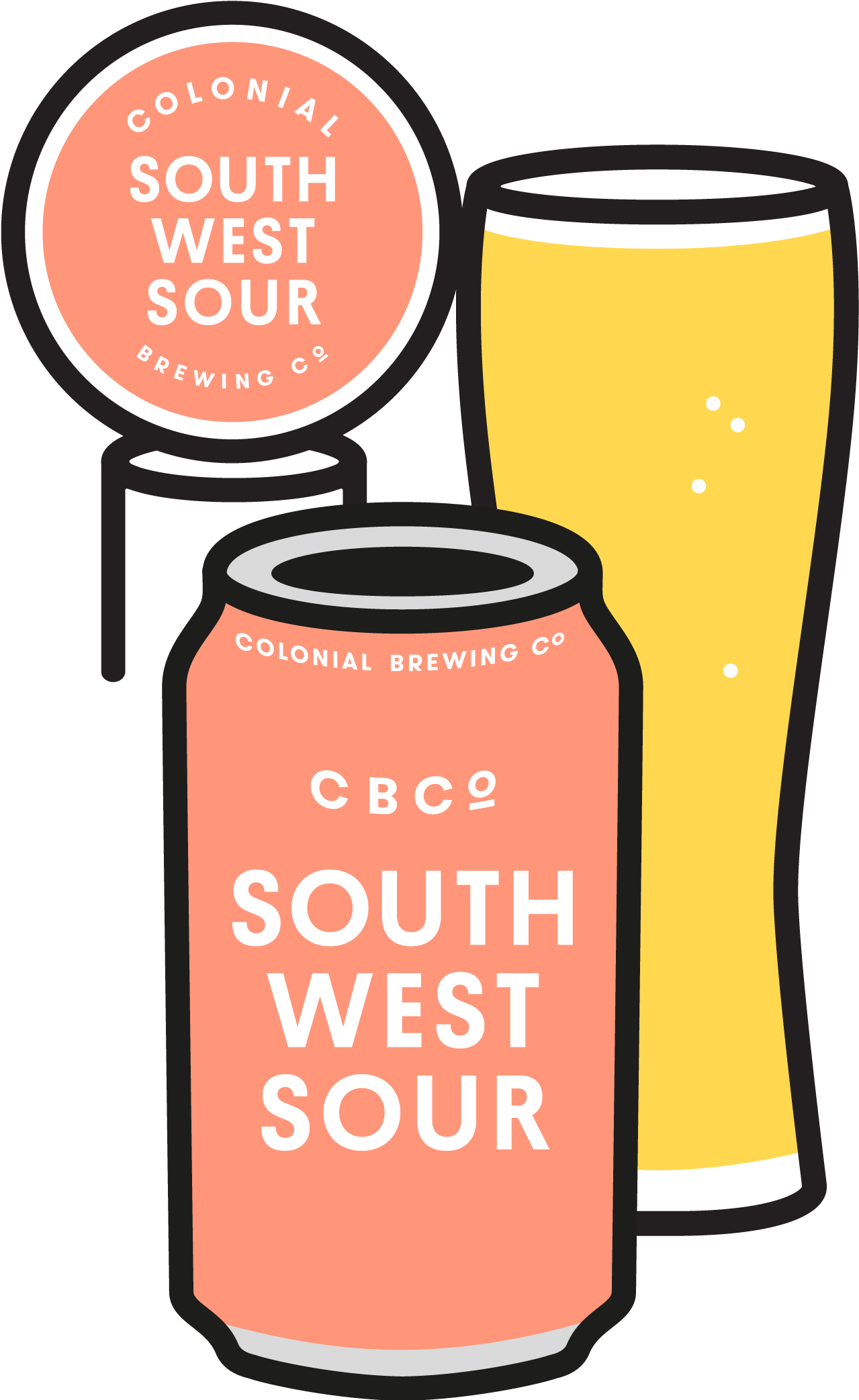 South West Sour - Colonial Brewing Co Clipart (1280x2092), Png Download