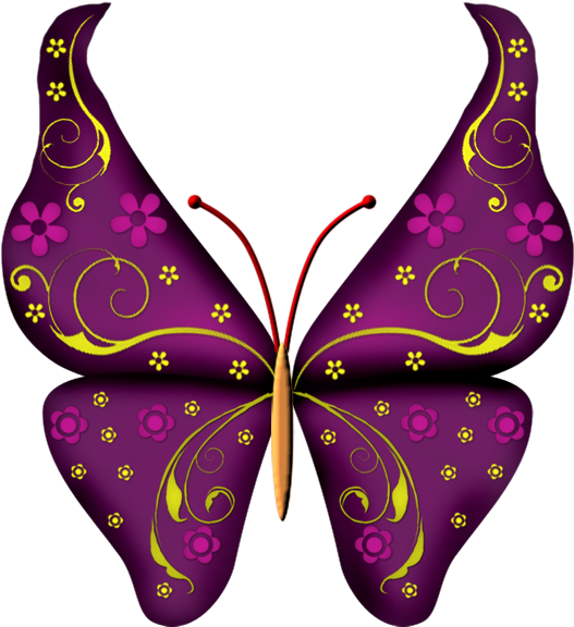 Фото, Автор I - Violet Butterfly Cartoons Clipart (600x600), Png Download