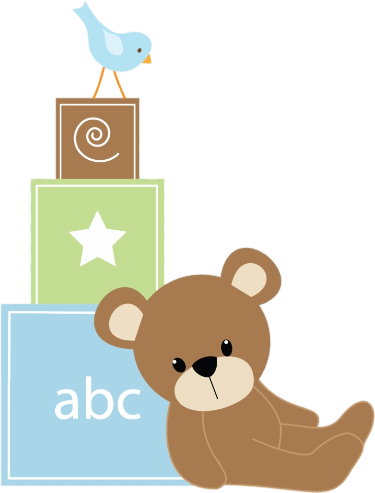 Baby Clipart Girl Cute Pink Baby Carriage - Baby Shower Bear Png Transparent Png (736x971), Png Download