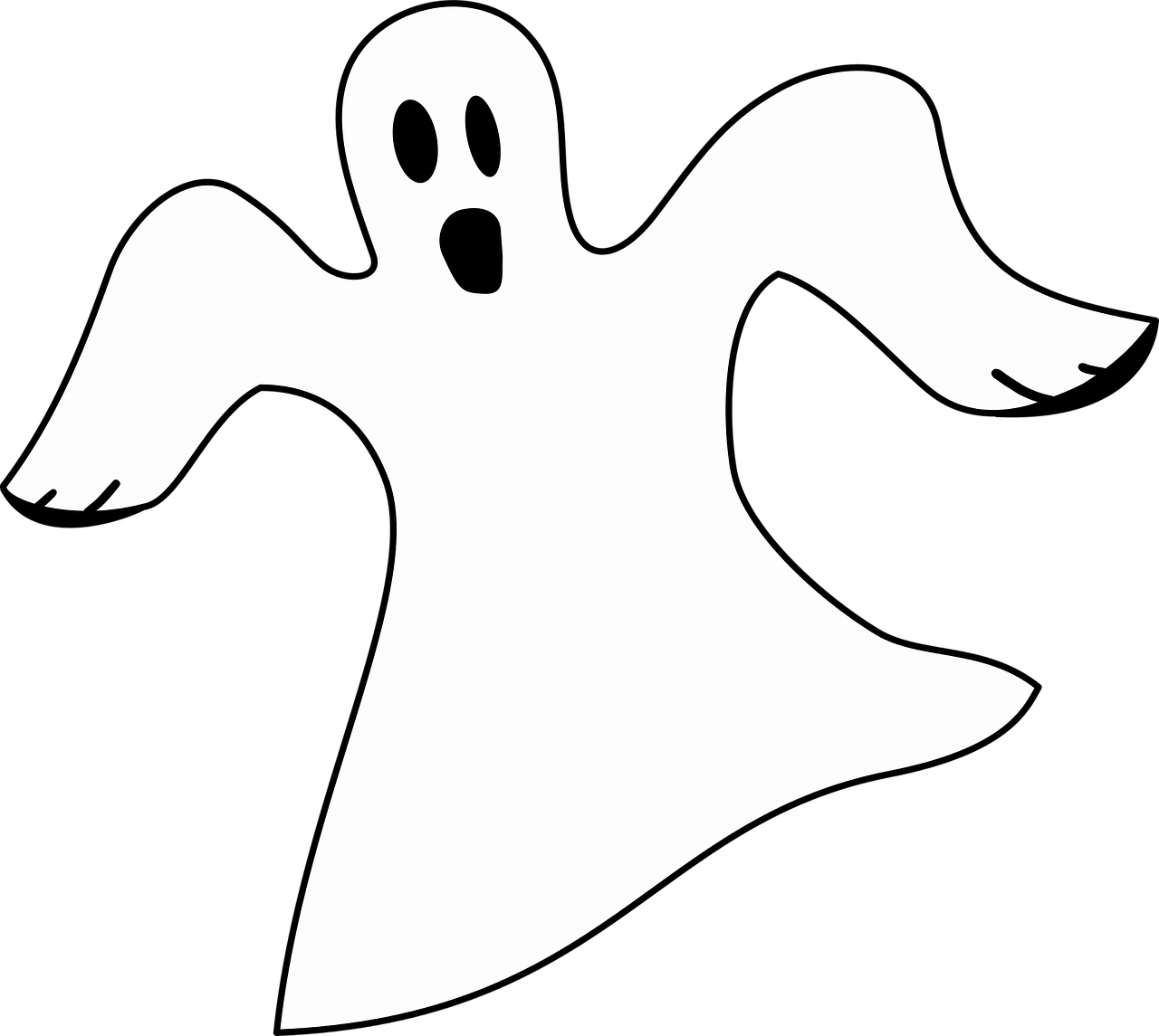 Ghost Drawing Computer Icons Coloring Book Art - Fantasma Blanco Y Negro Clipart (838x750), Png Download