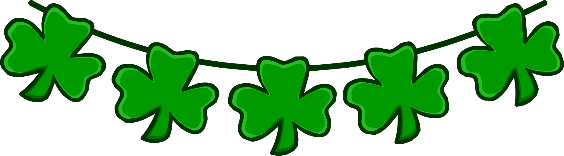 Clover Garland - St Patrick's Day 2011 Clipart (1870x519), Png Download