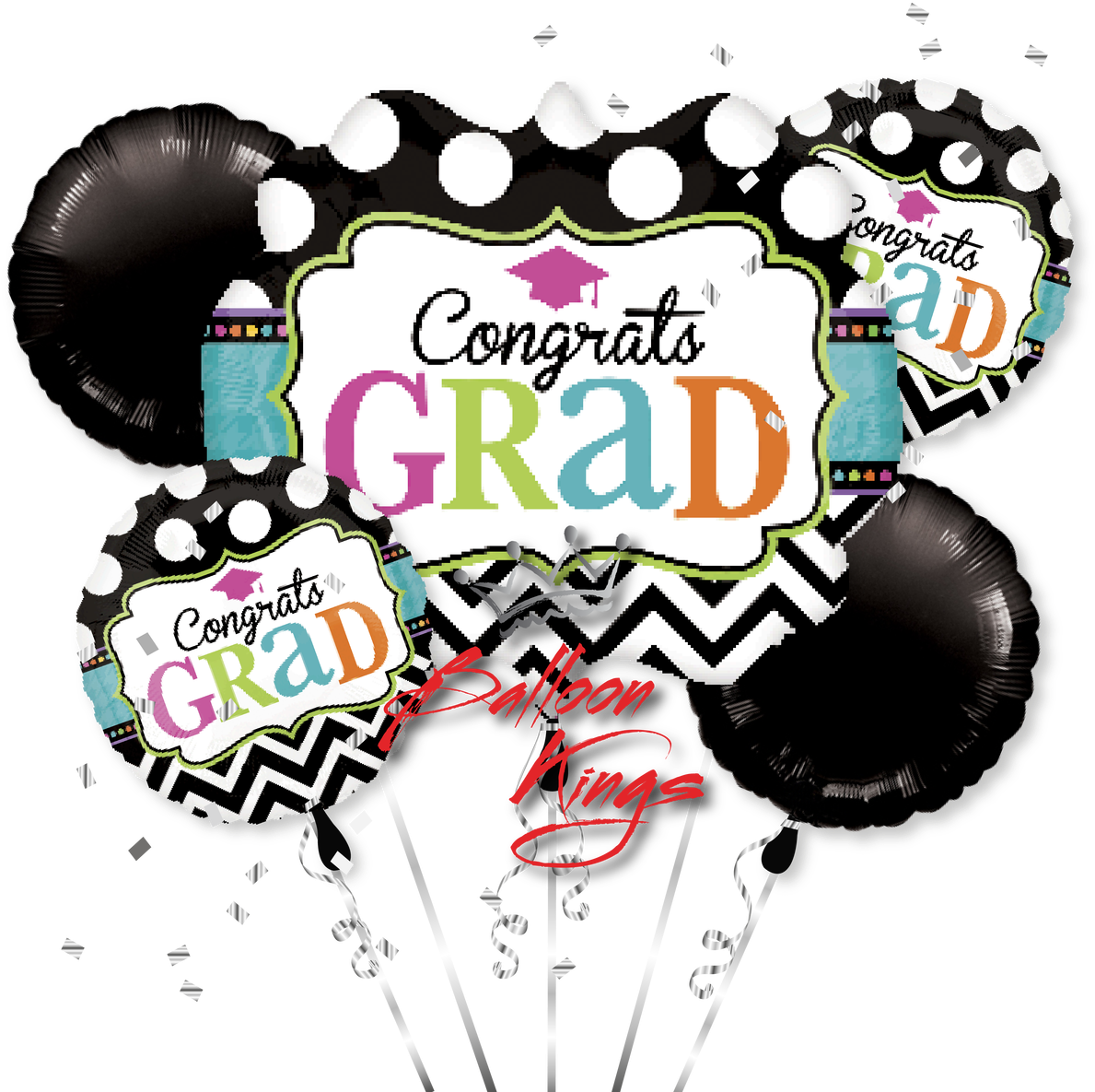 Congrats Grad Chevron Bouquet - Amscan Dream Big Disposable Paper Graduation Party Clipart (1280x1280), Png Download