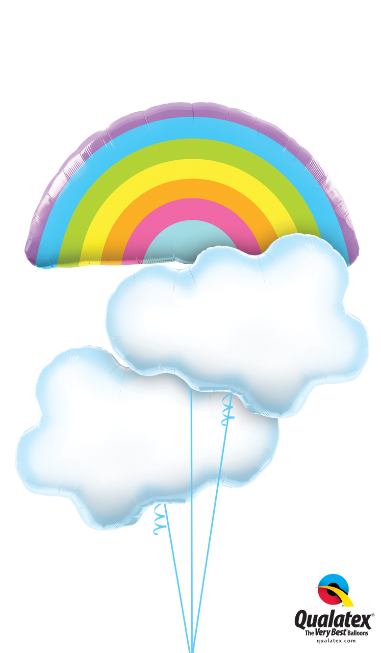 Rainbow & Clouds Balloon Bouquet - 6" Qualatex Latex Quicklink Mocha Brown 50 Count - Clipart (747x1280), Png Download