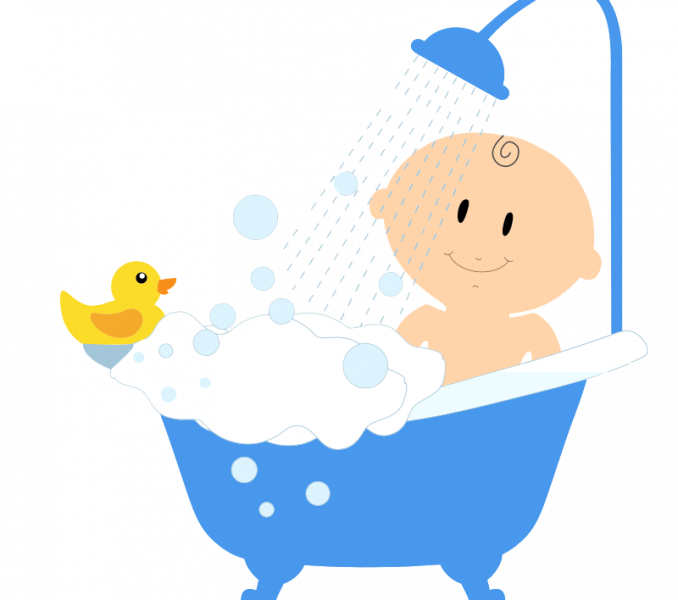 Baby Clip Art Free Printable Free Printable Ba Clipart - Boy Is Taking A Shower Clipart - Png Download (678x600), Png Download