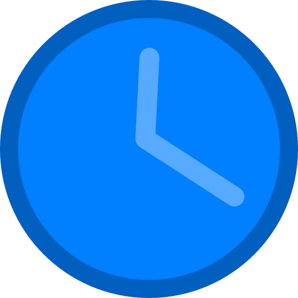 Clock Clipart Blue - Png Download (600x600), Png Download