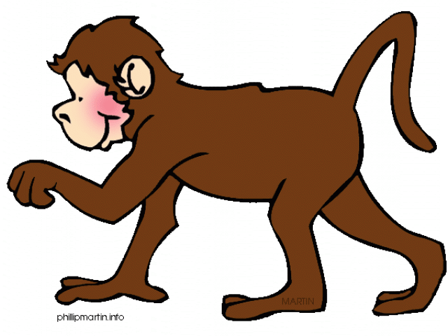 Monkey Clipart Mommy - Monkey Clip Art Gif - Png Download (640x480), Png Download