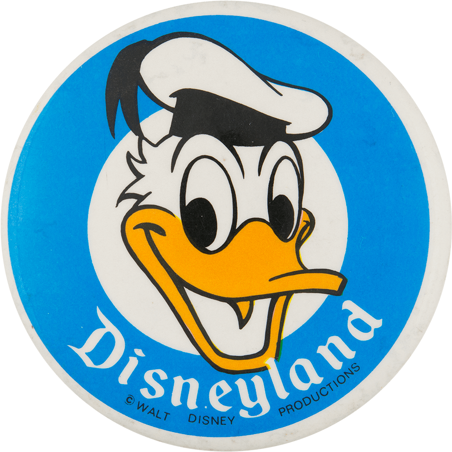 Disneyland Donald Duck - Vintage Walt Disney Productions 3.5" Donald Duck Disneyland Clipart (1000x974), Png Download