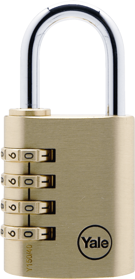 Yale 150 Brass Open Shackle Combination Padlock - Yale Y150 40 130 1 Clipart (1000x1000), Png Download
