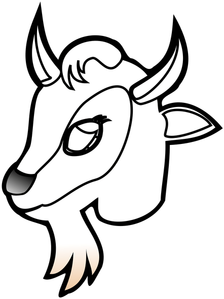 Goat - Clipart - Black - And - White - Cau Lac Bo Bong Da - Png Download (555x555), Png Download