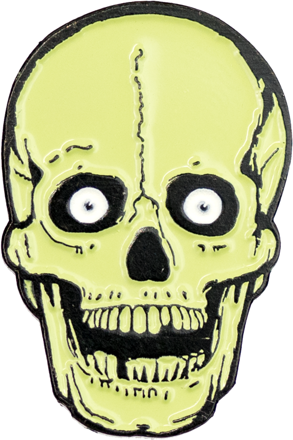 Green Skull Enamel Pin - Horror Movies Enamel Png Clipart (802x1024), Png Download