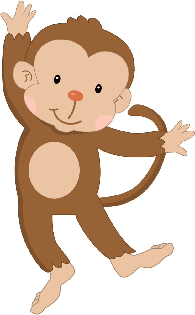 Monkeys, Blue Moon, Animaux, Rompers, Monkey - Cartoon Clipart (682x1024), Png Download