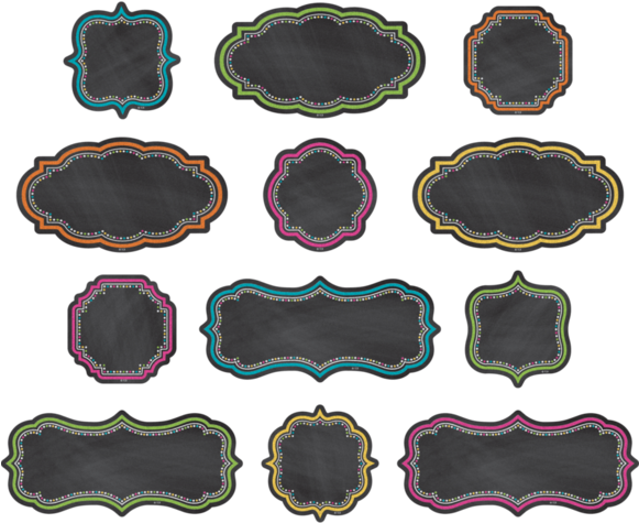 Chalkboard Brights Clingy Thingies̴ Accents - Blackboard Clipart (580x580), Png Download