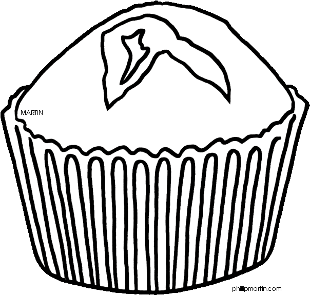 Blueberry Muffin Clipart Black And White - Cornbread Clipart - Png Download (648x626), Png Download