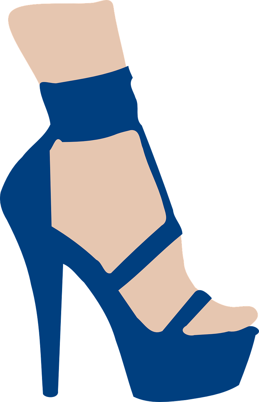 High Heel Stilettos Shoes - Easy Drawings Of Heels Clipart (826x1280), Png Download
