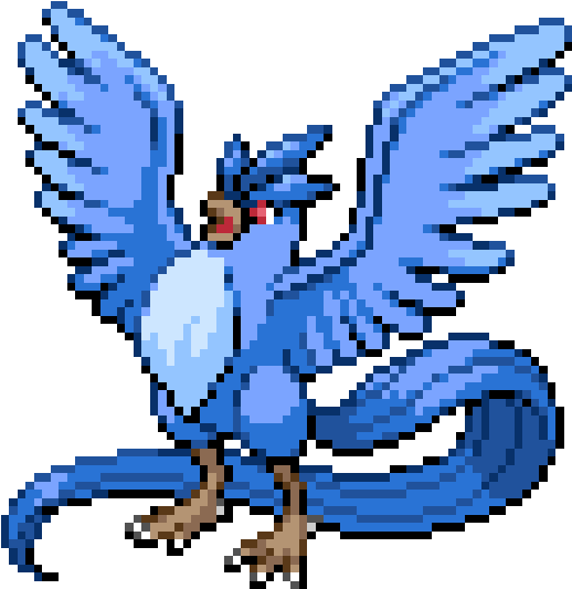 Articuno Transparent Pokemon 2000 Clip Free Library - Pokemon Articuno Pixel - Png Download (600x600), Png Download