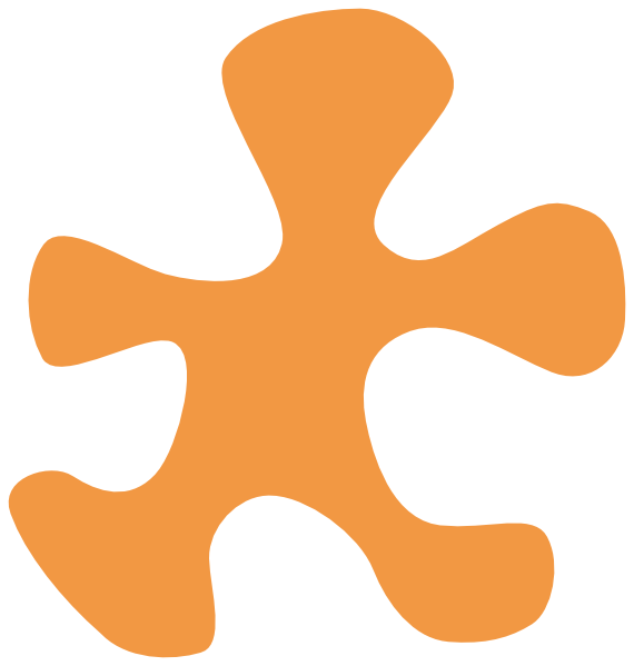 Light Orange Puzzle Piece With White Outline Clip Art - Png Download (570x599), Png Download