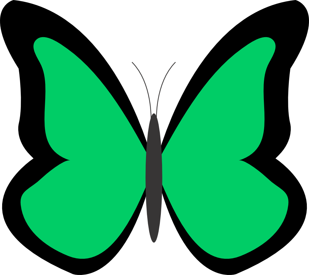 Green - Color - Clipart - Green Flowers Clip Art - Butterfly Clip Art Green - Png Download (999x888), Png Download