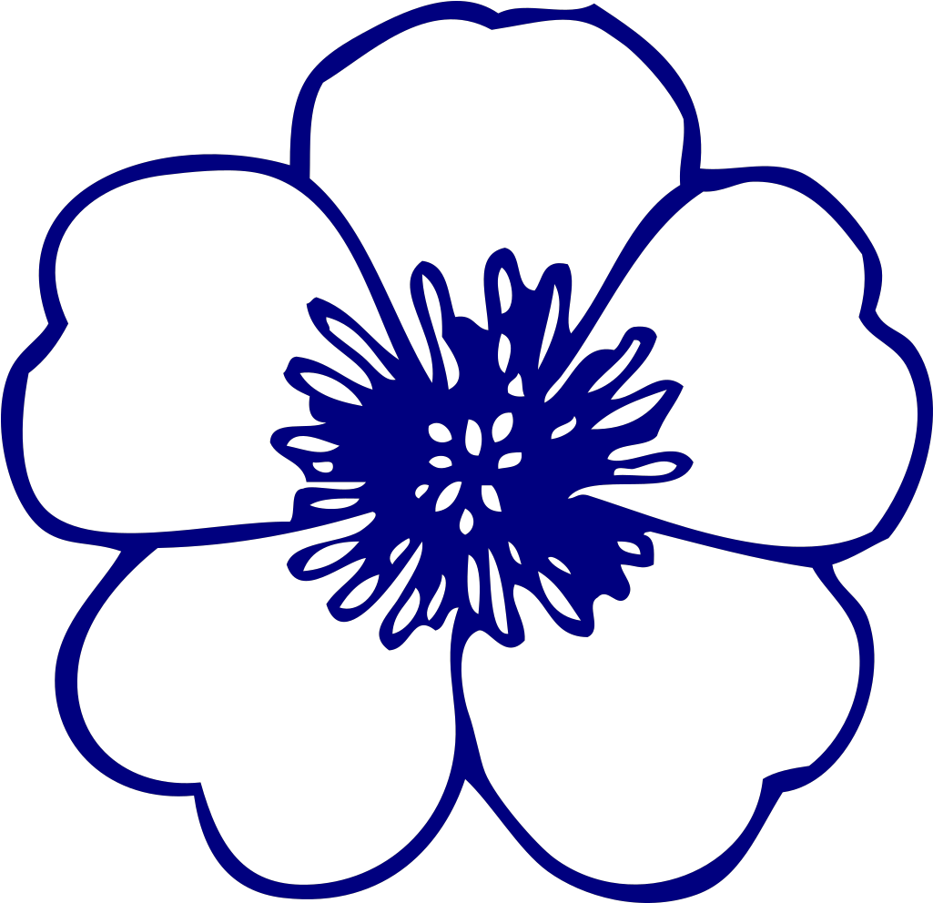 Navy Blue Buttercup Flower Clip Art At Clker - Coloring Picture Of Flower - Png Download (600x582), Png Download