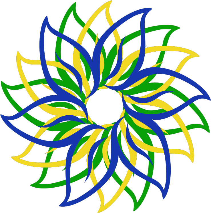 Multi-colored Flower Clipart (594x601), Png Download