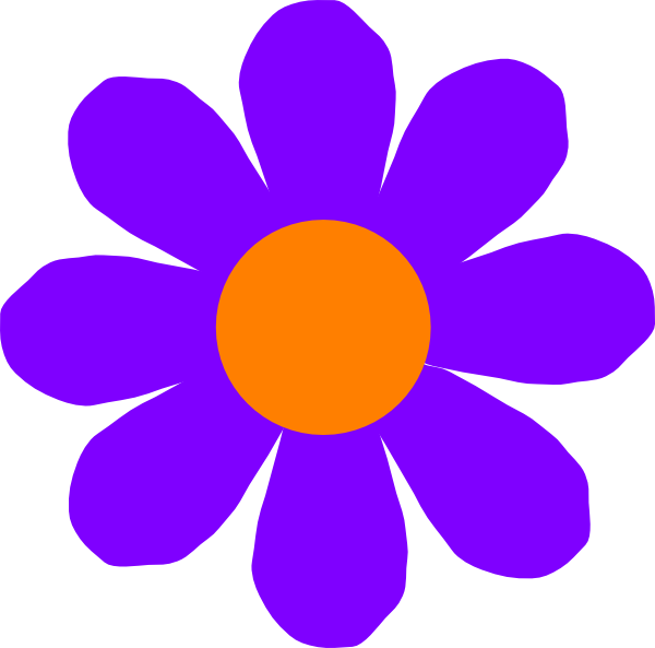 Purple And Pink Flowers Clipart - Clip Art Flower Violet - Png Download (600x593), Png Download