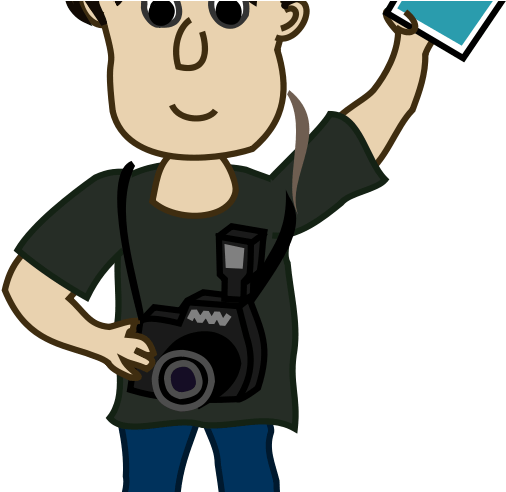 Free Camera On Tripod Clipart, Download Free Clip Art, - Long Hair Man Cartoon - Png Download (800x491), Png Download