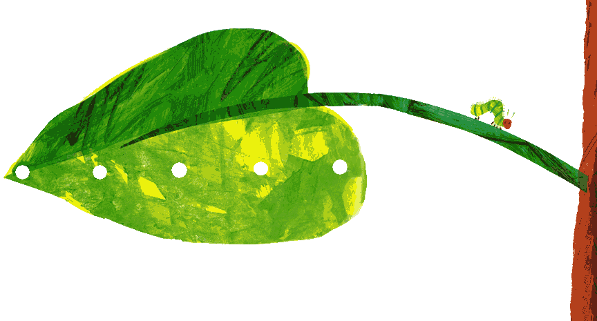 Clipart Transparent Library Pictures The Very Hungry - Very Hungry Caterpillar Eating Leaf - Png Download (864x465), Png Download