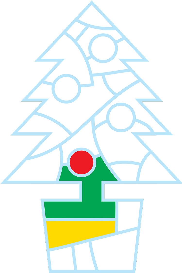 This Patchwork Christmas Tree Is Made Of Three Colours - Circle Clipart (800x1198), Png Download