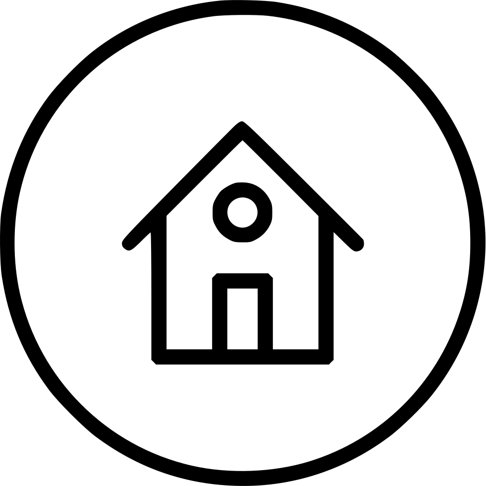 Location House Main Page Building Svg Png - Home In A Circle Icon Clipart (981x980), Png Download