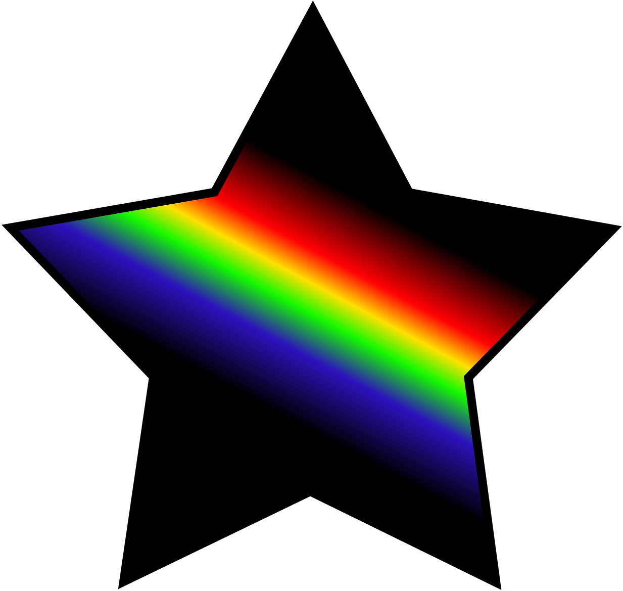 Black Shooting Star Clipart Png 14 - Rainbow Star Transparent Png (1280x1280), Png Download