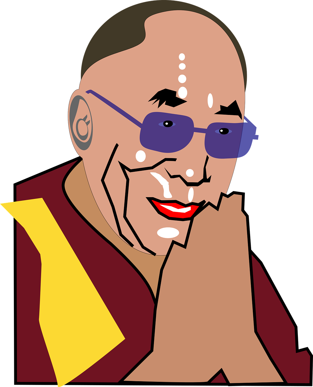 Cartoon Buddha 9, Buy Clip Art - Dalai Lama Transparent Head - Png Download (582x720), Png Download