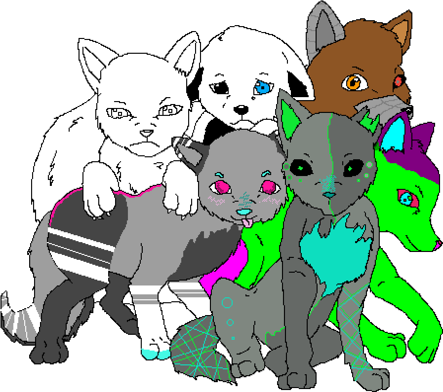 Wolf Pup Colab - Cartoon Clipart (1000x1000), Png Download