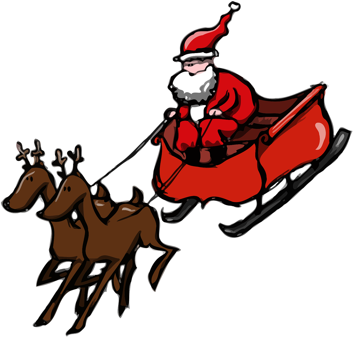Christmas,comic Claus,sleigh, - Simile In A Visit From St Nicholas Clipart (1280x1210), Png Download