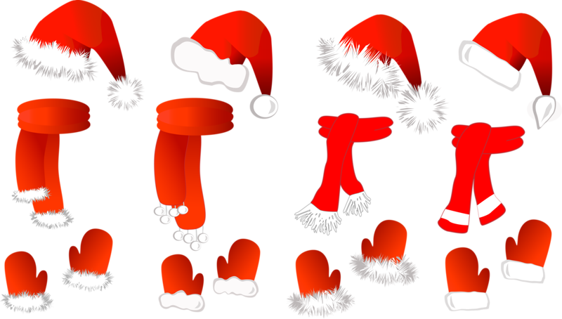 Picture Transparent Download Claus Sombrero De La Bufanda - Christmas Set: Santa Claus Hat, Scarf A Large Mug Clipart (800x454), Png Download