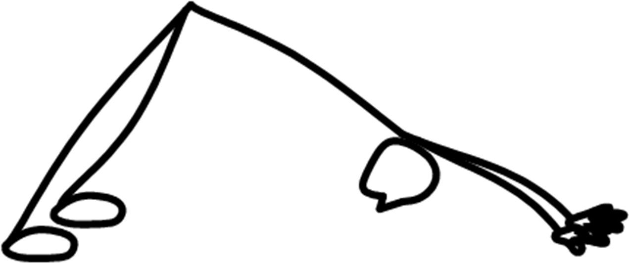 Yoga Hut Postures - Stick Figure Downward Dog Clipart (1311x576), Png Download