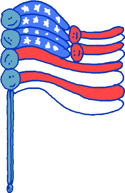Voting American Flag Sticker Buzzfeed Animation For - Flag Of The United States Clipart (1080x1080), Png Download