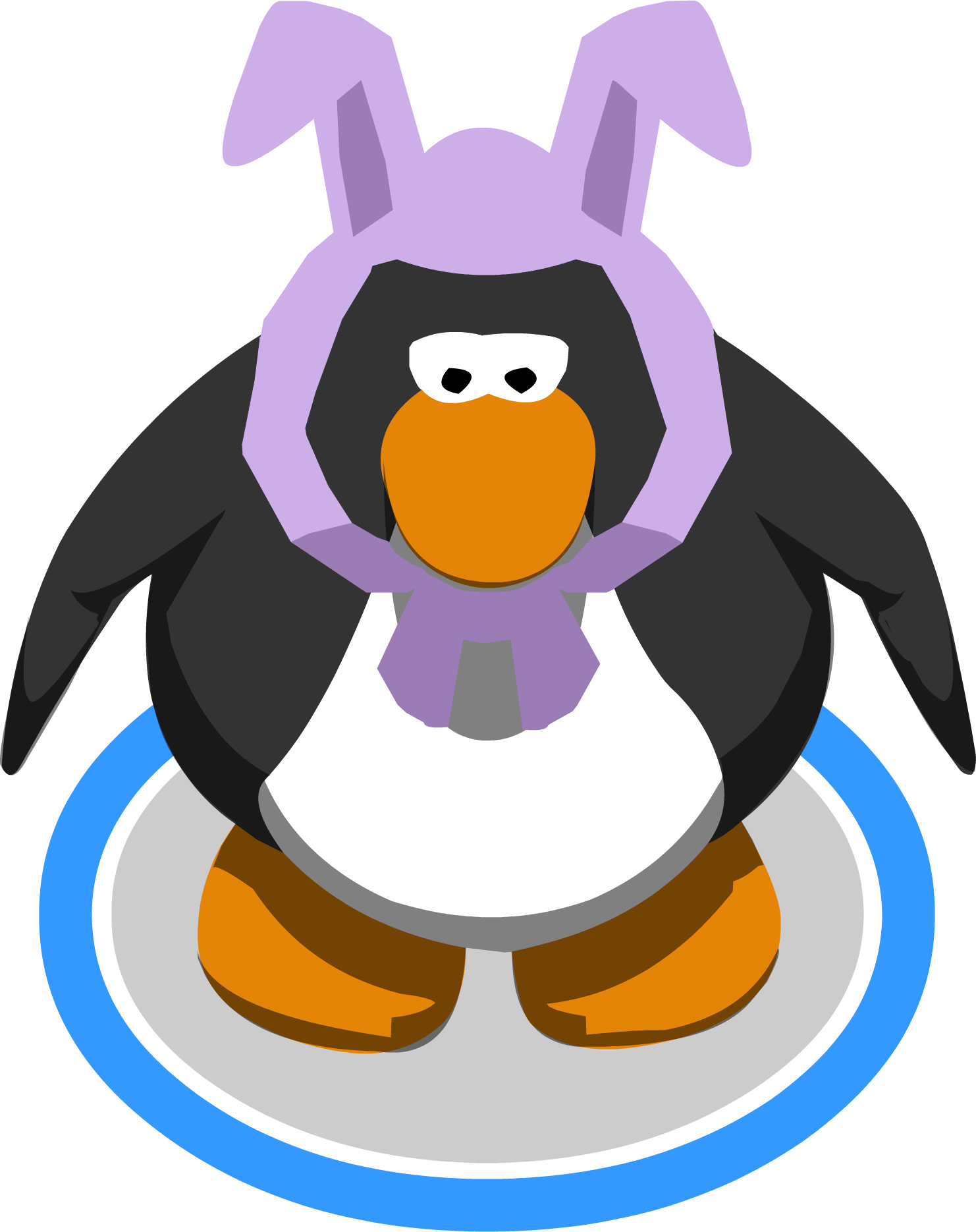Lavendar Bunny Ears In-game - Club Penguin Clipart (1482x1870), Png Download