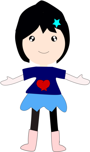 Drawing Description Cartoon Girl Woman - Cartoon Clipart (530x750), Png Download