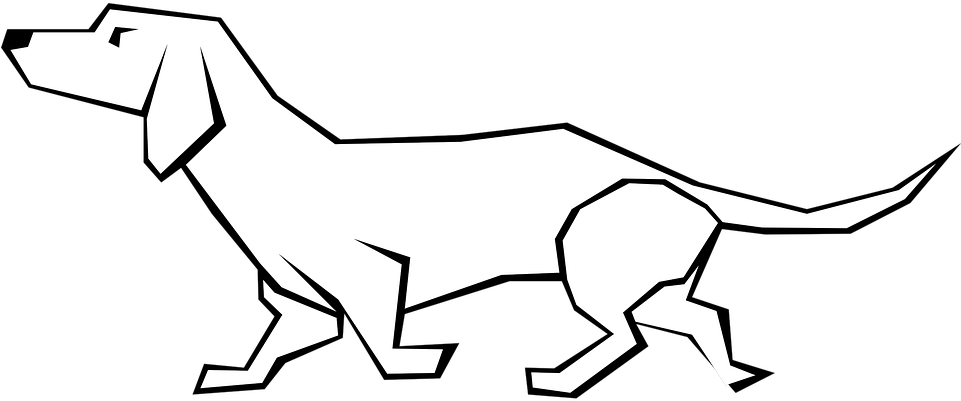 Dog - Simple Dog Line Drawing Clipart (958x395), Png Download